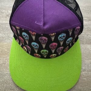 Kid’s Brimmz colorful Skull Icecream Print Trucker Hat EUC